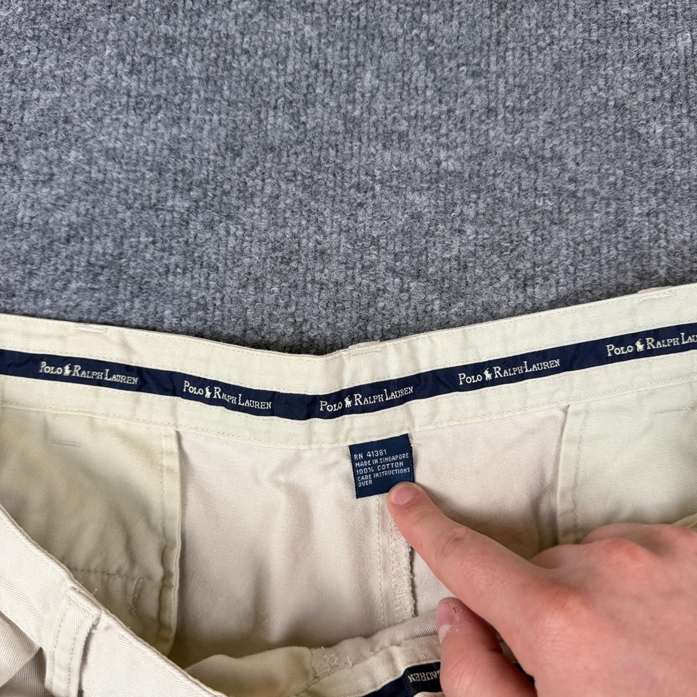 Vintage Polo Ralph Lauren Andrew Pants Mens 38x30 Beige Pleated Chino 90s - Picture 5 of 16